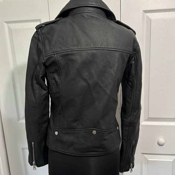 7 for All mankind leather motorcycle jacket. - Picture 4 of 11
